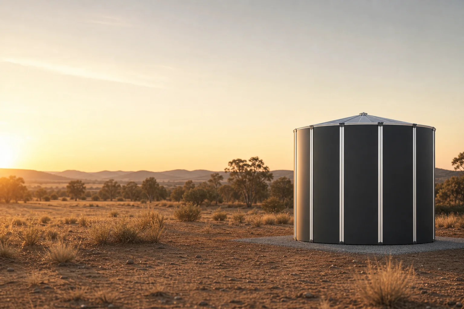 MyTankCo modular water tank in Colorbond Monument on a remote Australian property
